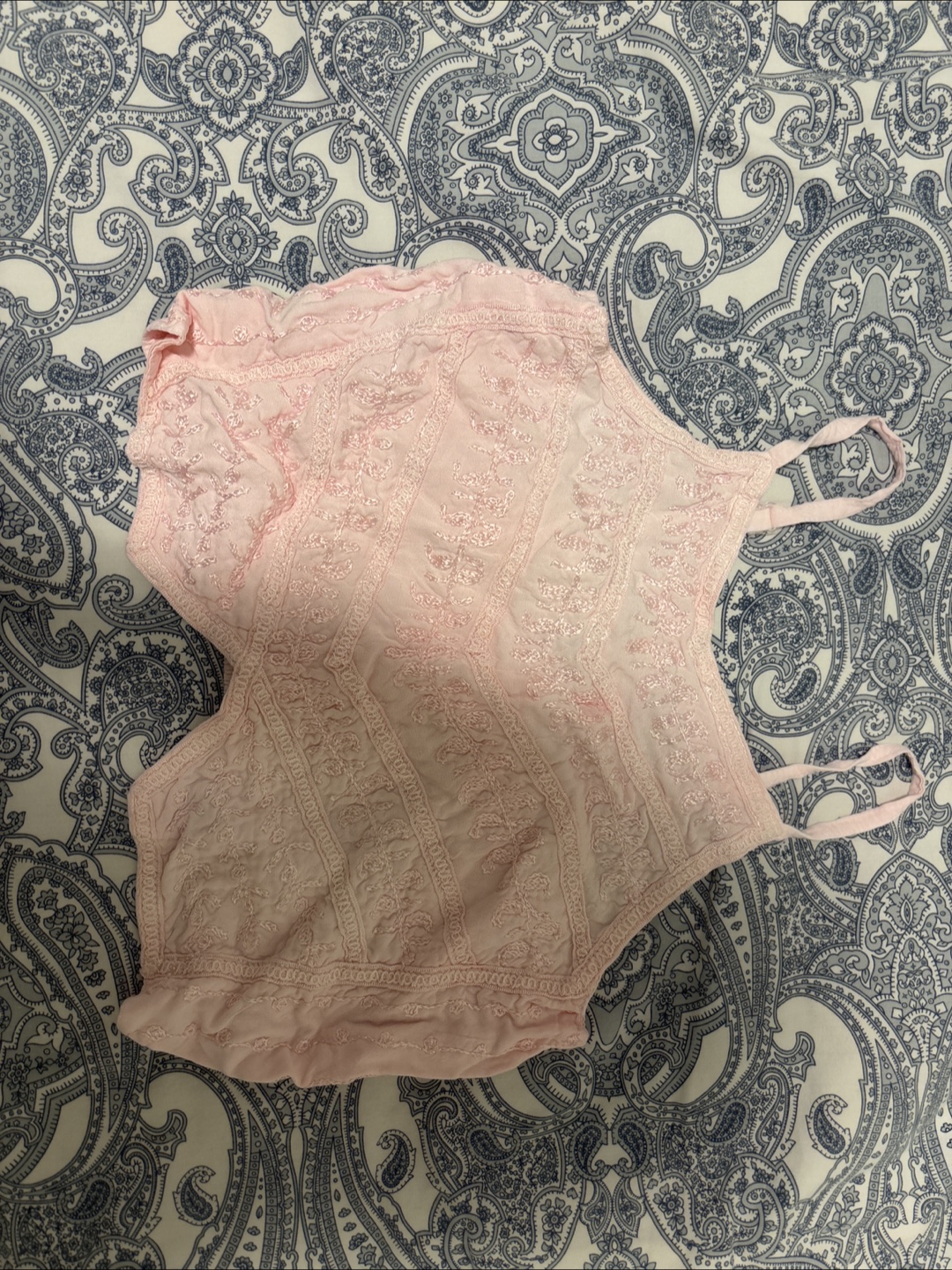 Tie Dye Pink Embroidered Tank Top