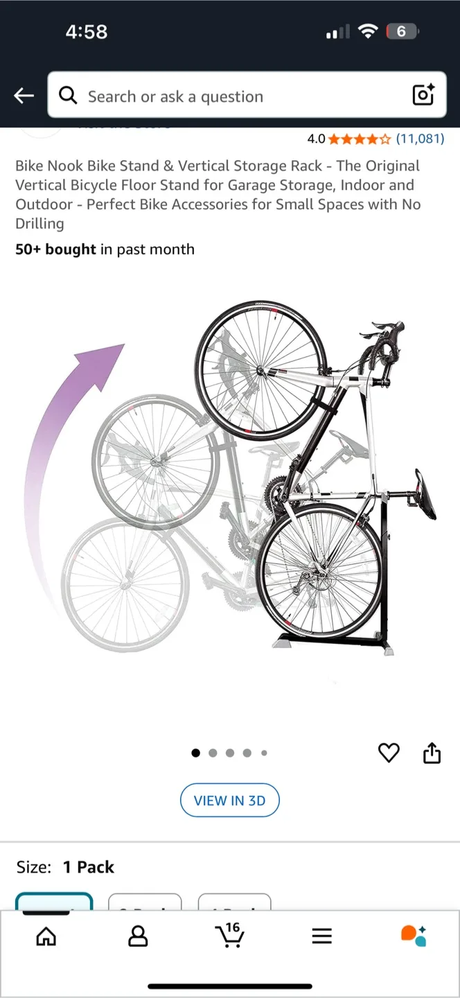 Bike Nook Bicycle Floor Stand - Compact Storage image indicator(2)