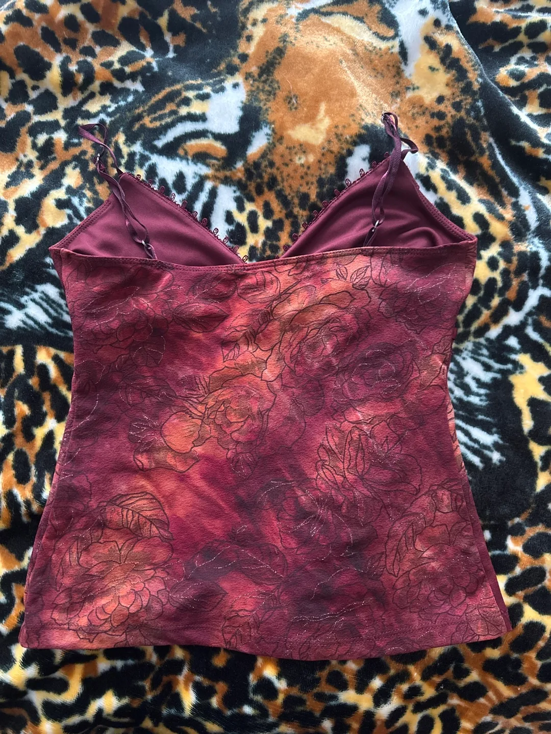 Burgundy Floral Cami Top image indicator(2)