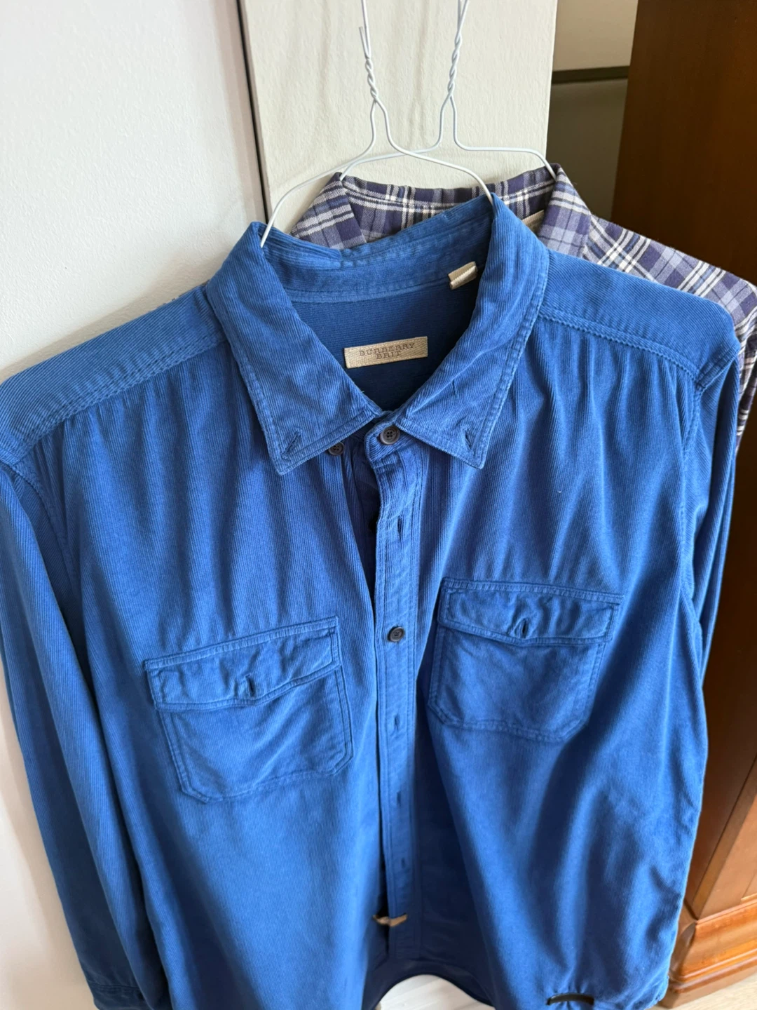 Burberry Brit Blue Corduroy Shirt Size L - photo 2