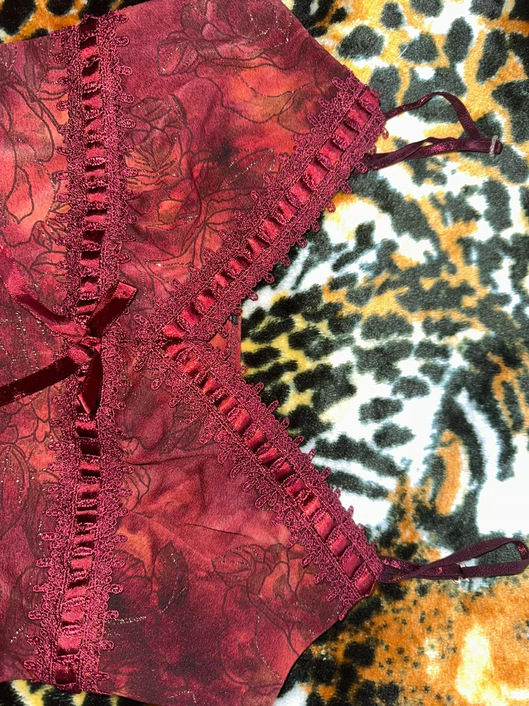 Burgundy Floral Cami Top image indicator(3)
