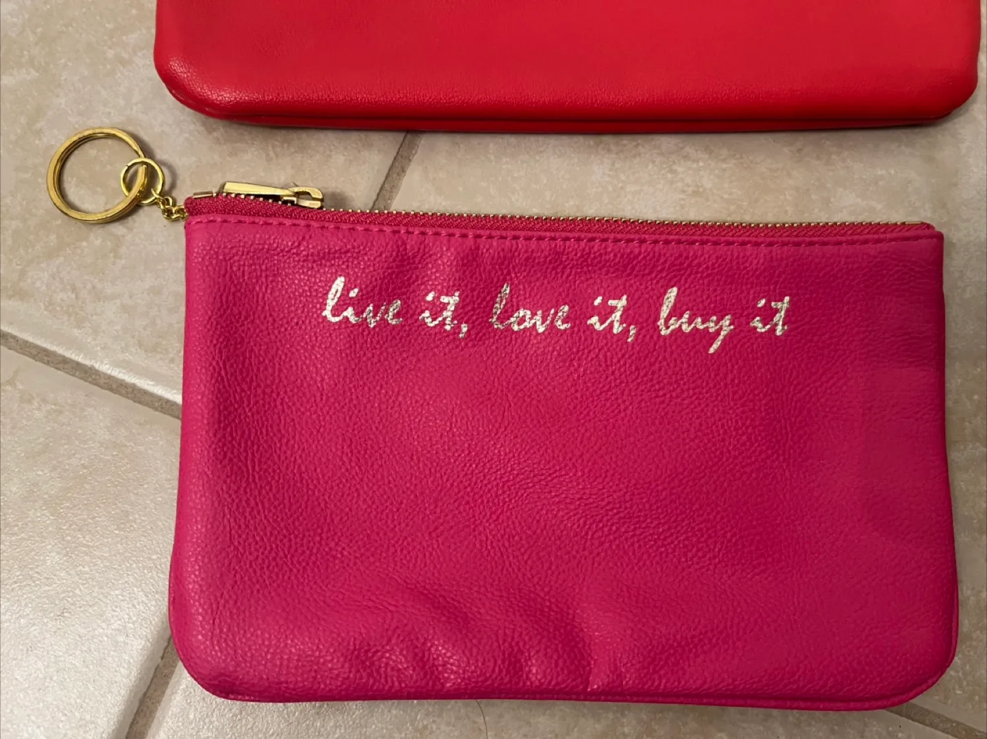 Indigo Pouches - Red 'World Domination' & Pink 'Live It' image indicator(3)