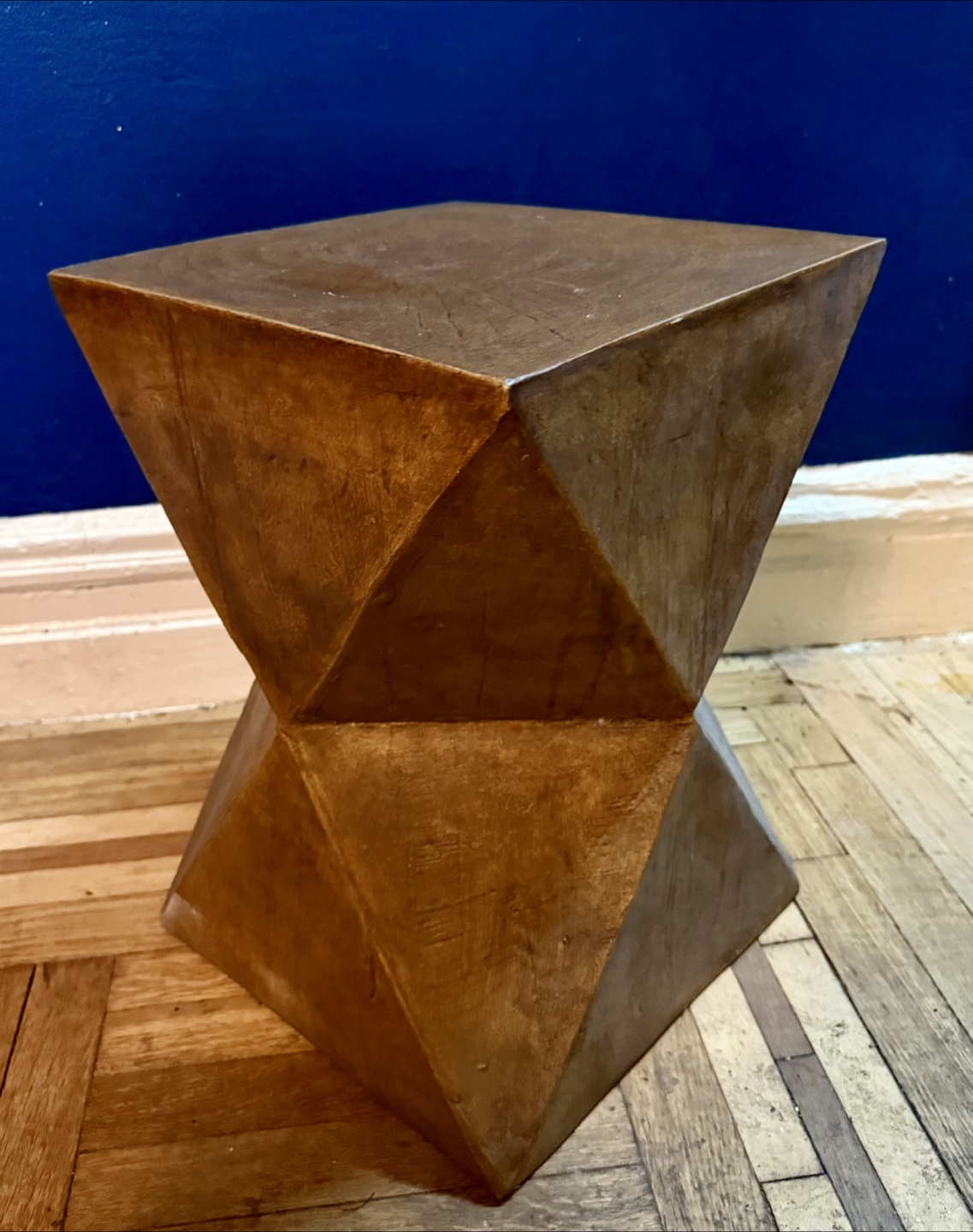 Wood Accent Table - Geometric Design