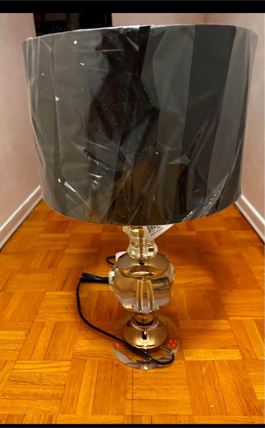 Crystal Table Lamp with Black Shade - photo 2
