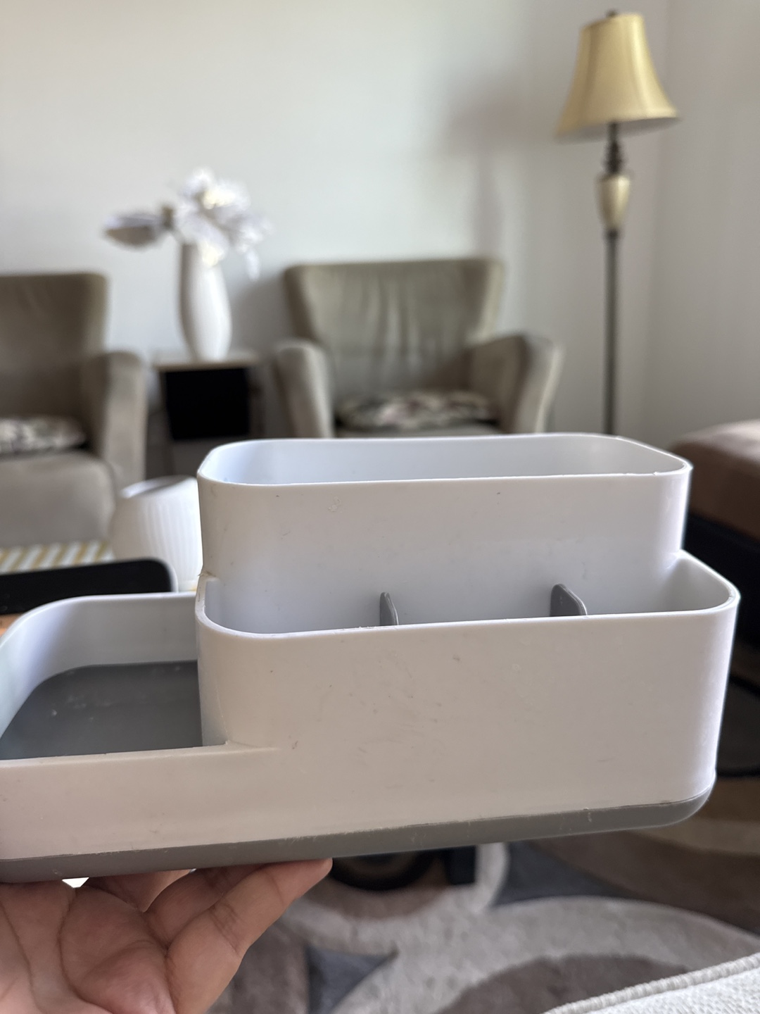 White Plastic Desk Organizer