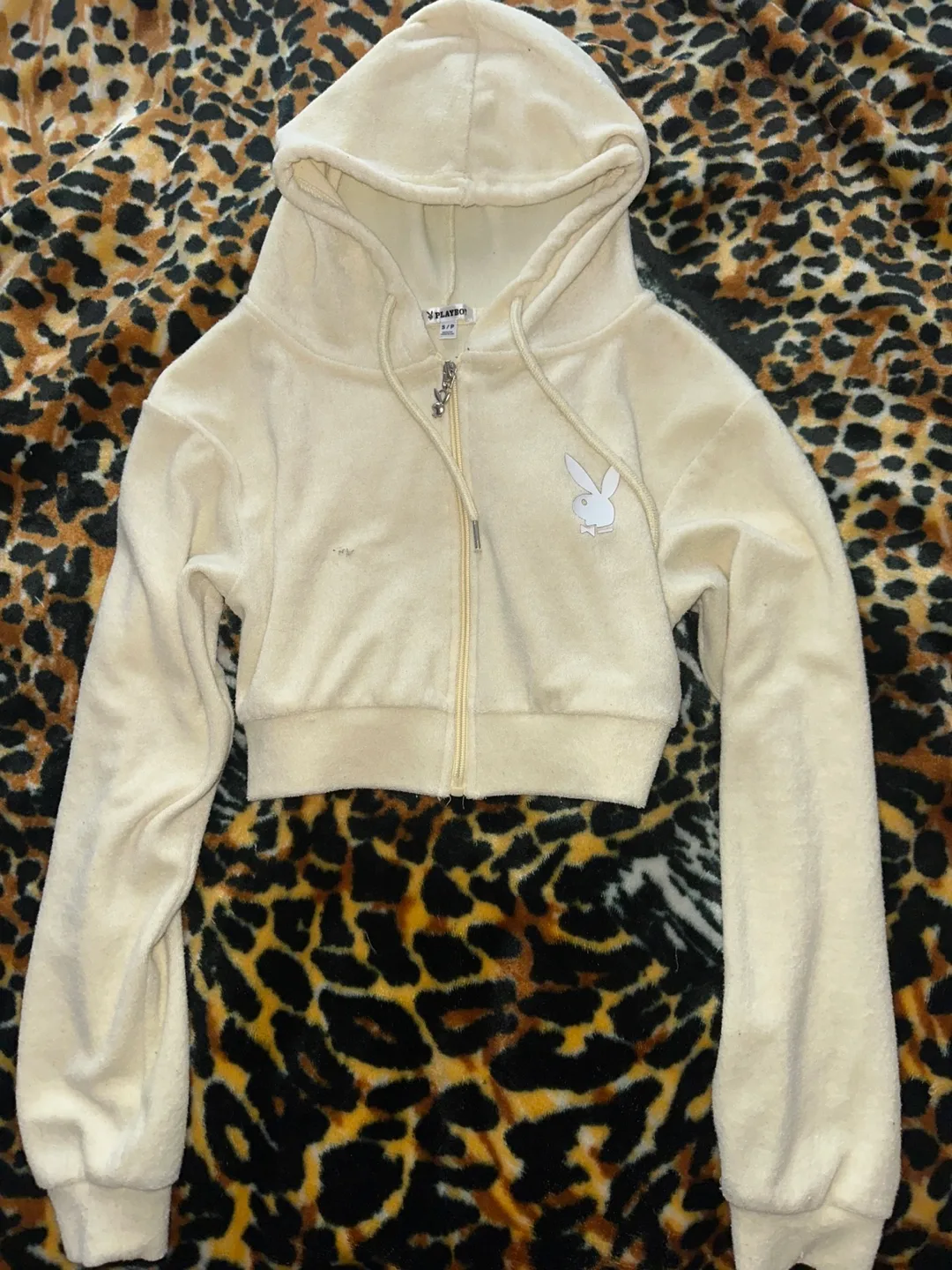 Playboy yellow Cropped Hoodie - Size S/P thumbnail