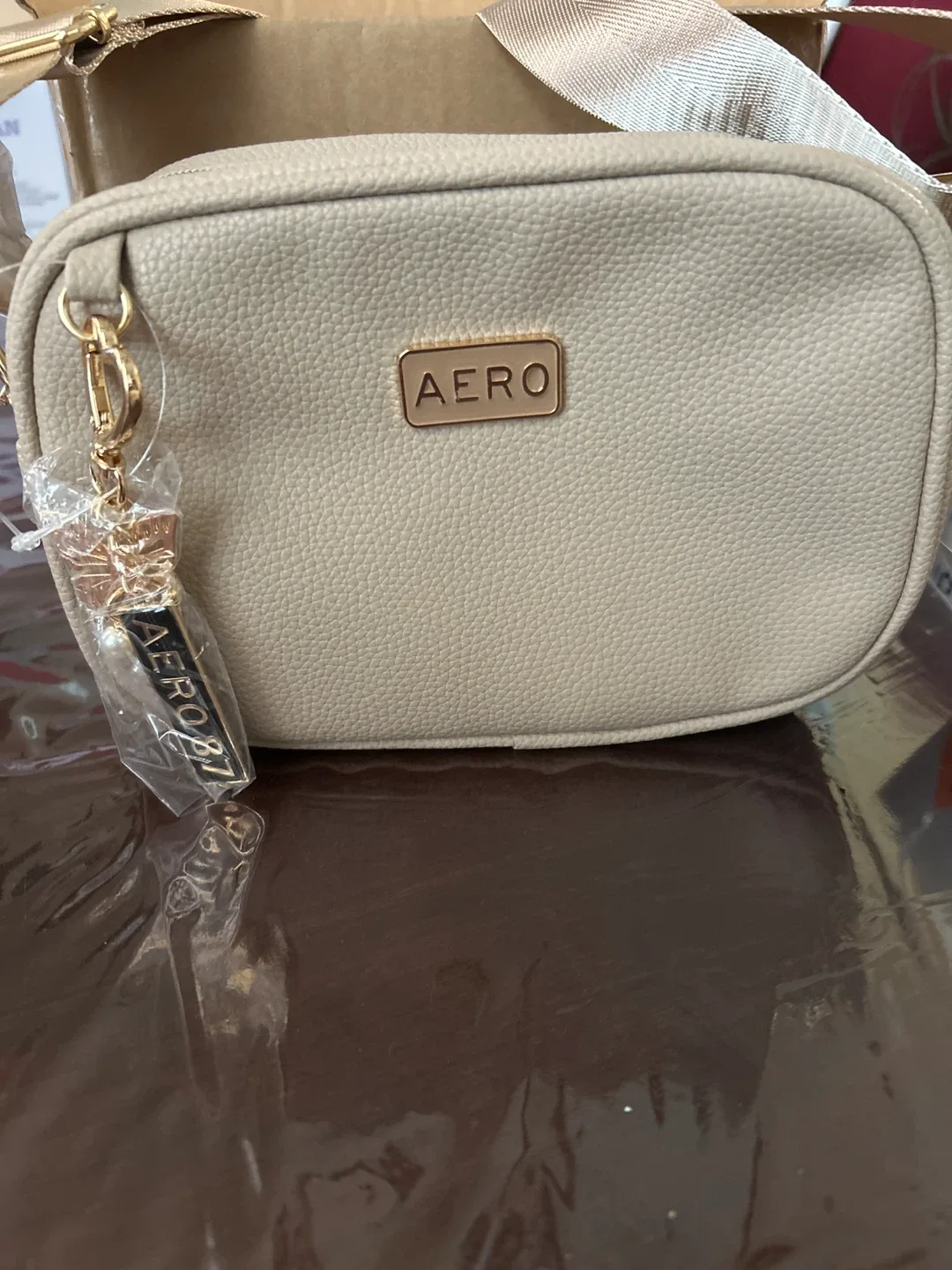 AERO 87 Beige Crossbody Bag - New! thumbnail