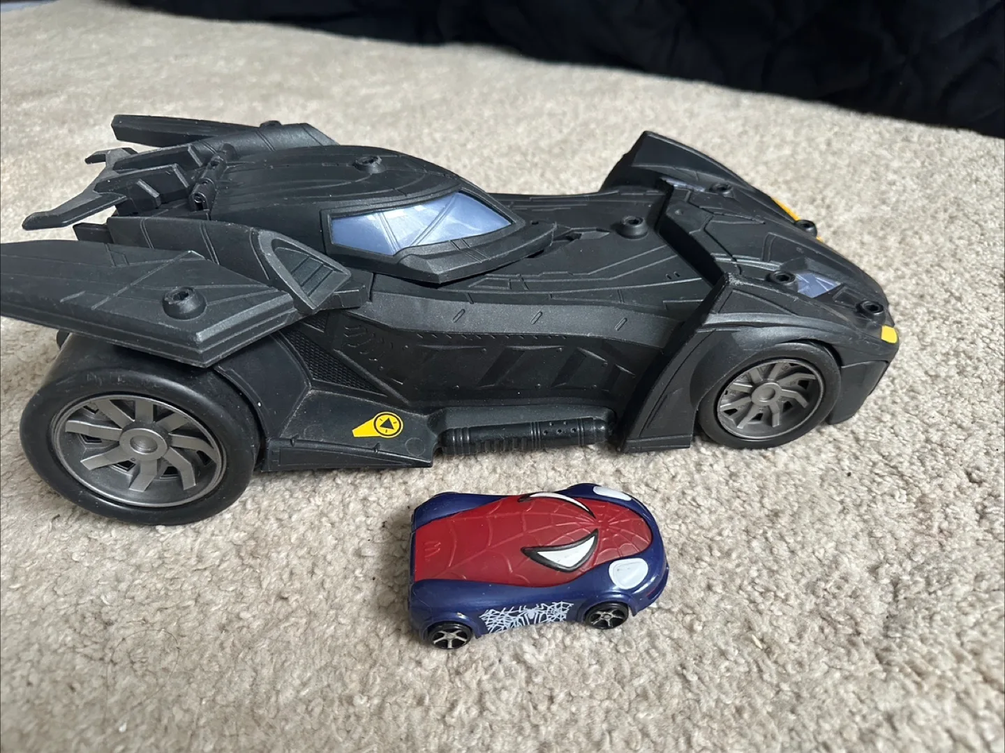 Batman Batmobile & Spiderman Car Toys thumbnail