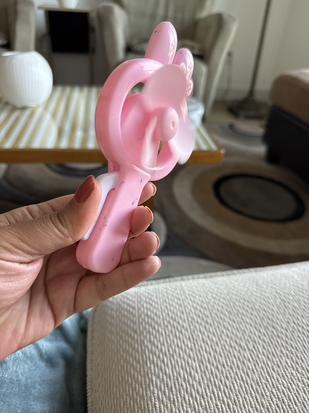 Cute Pink Bunny Handheld Fan - photo 2