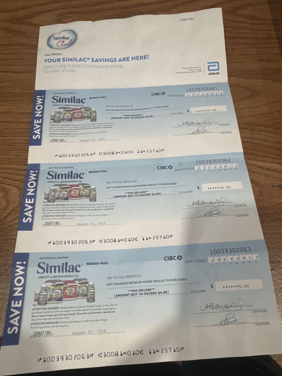 Similac $5 Coupons - Exp Aug 2026