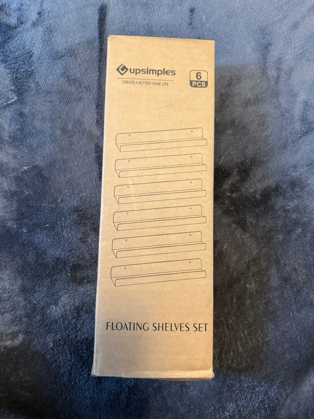 Floating Shelves Set - 6 Pcs, Clear, 12 in thumbnail