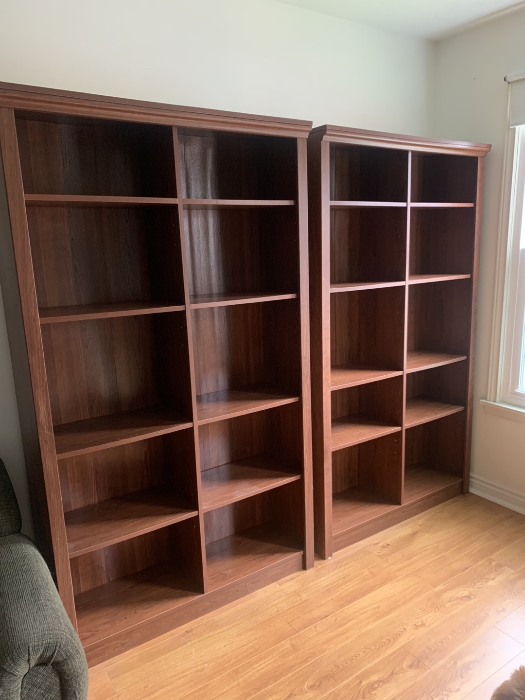 Two Dark Wood Bookcases - photo 2