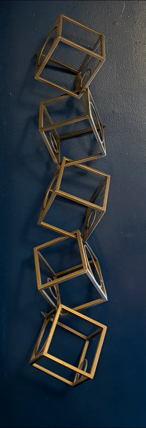Wine Rack- Metal Cube Wall Decor thumbnail