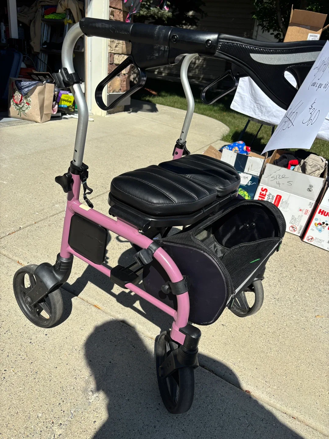Lightly Used Walker with Seat & Basket thumbnail