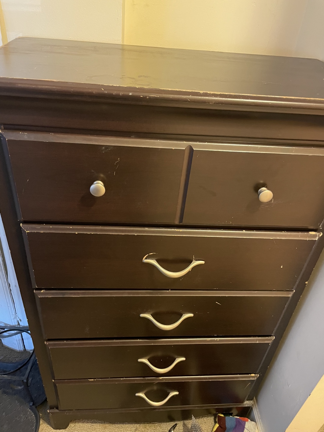 Dark Brown Wood Dresser - Used - photo 3