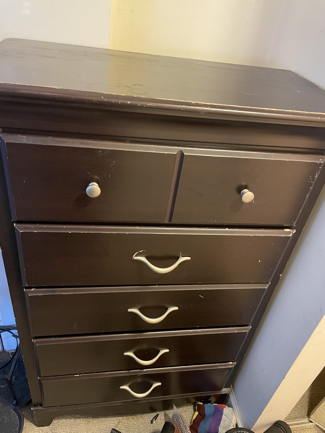 Dark Brown Wood Dresser - Used