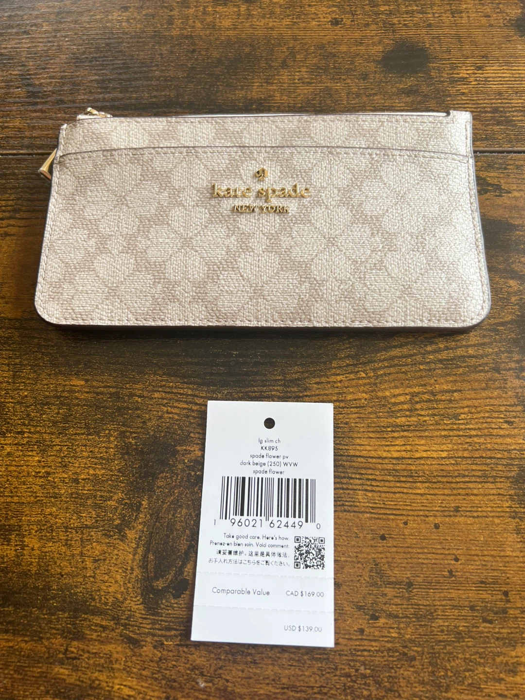 Kate Spade Spode Flower Zip Cardholder