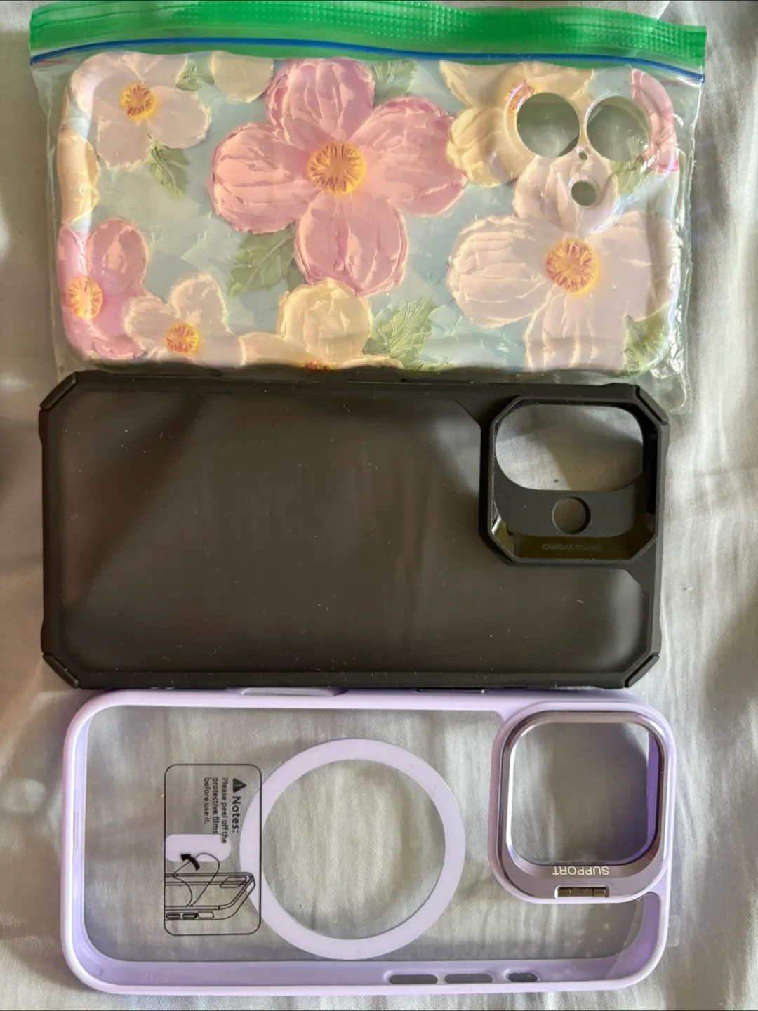 iPhone 16 Cases - Floral, Black, & Purple thumbnail