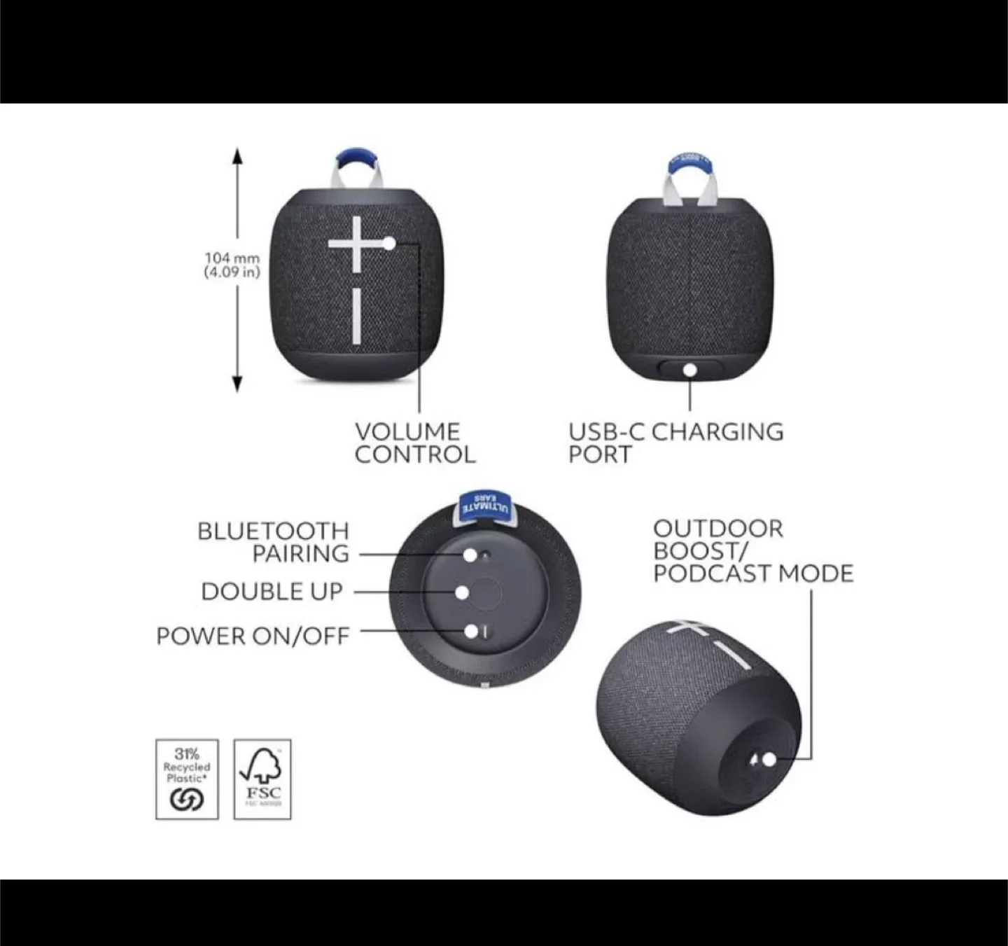 Ultimate Ears WONDERBOOM 4 Bluetooth Speaker image indicator(2)