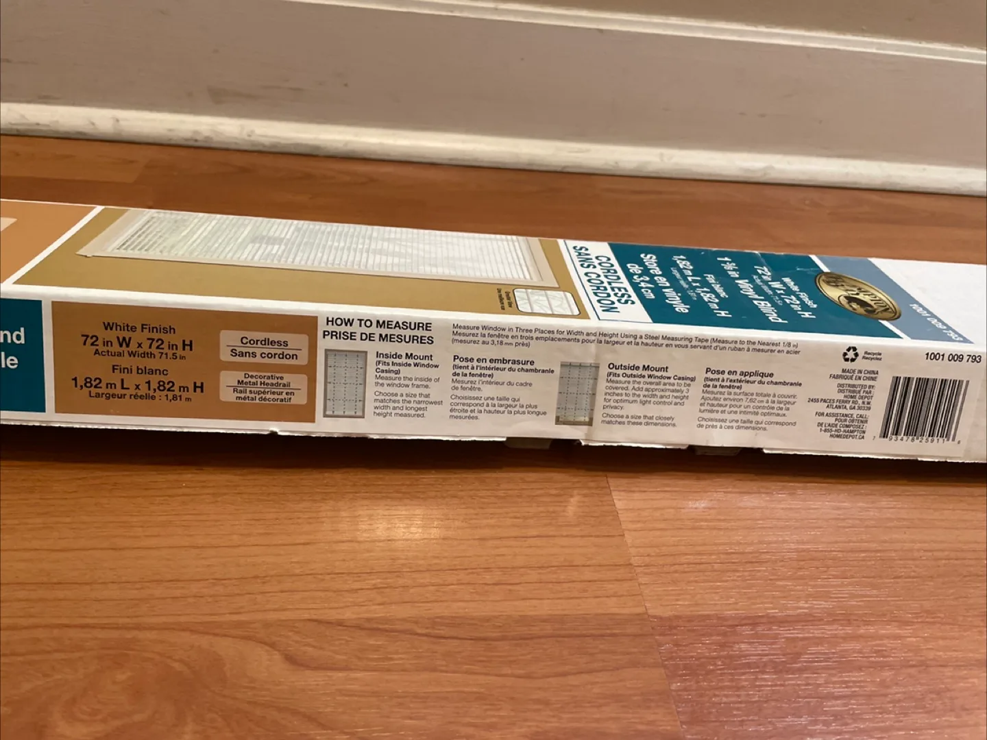 Arctic White Cordless Vinyl Blind 72x72 window blind image indicator(2)