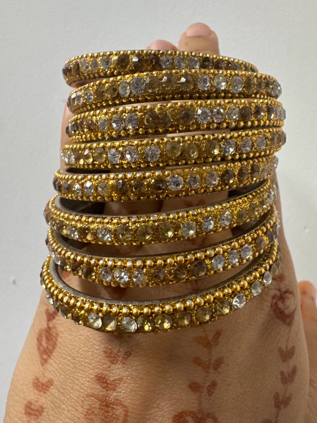 8 Gold & Crystal Bangle Set image indicator(2)