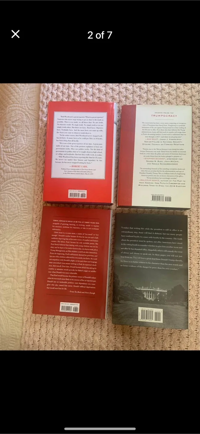 Set of 4 Political Books: Rage, Trumpocracy, More, Warning image indicator(2)