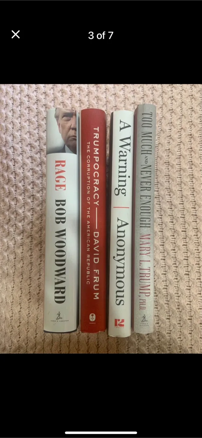 Set of 4 Political Books: Rage, Trumpocracy, More, Warning image indicator(3)