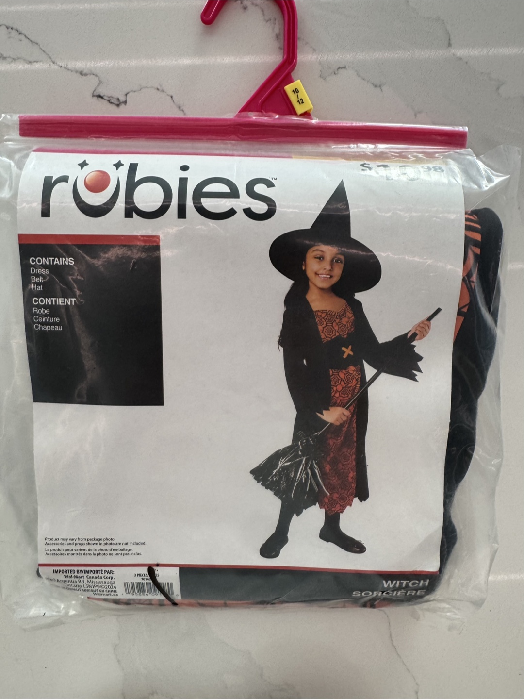 HALLOWEEN COSTUME- GIRLS LG WITCH DRESS & HAT