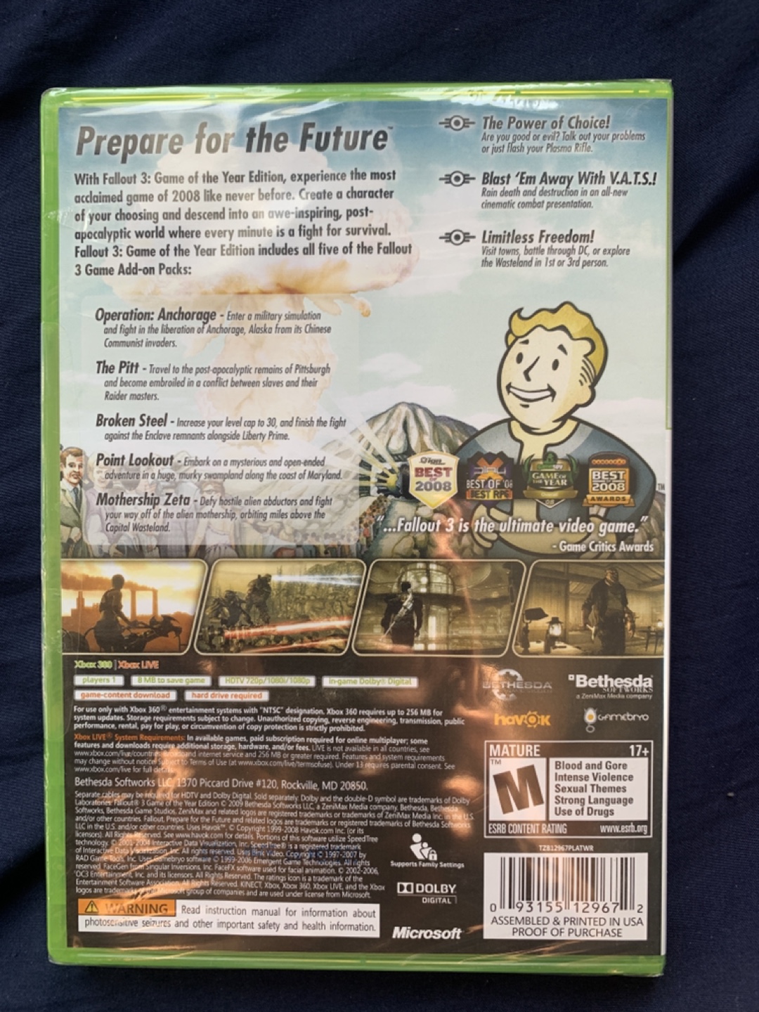 Sealed Fallout 3 Game of the Year Edition Microsoft Xbox 360 - photo 2