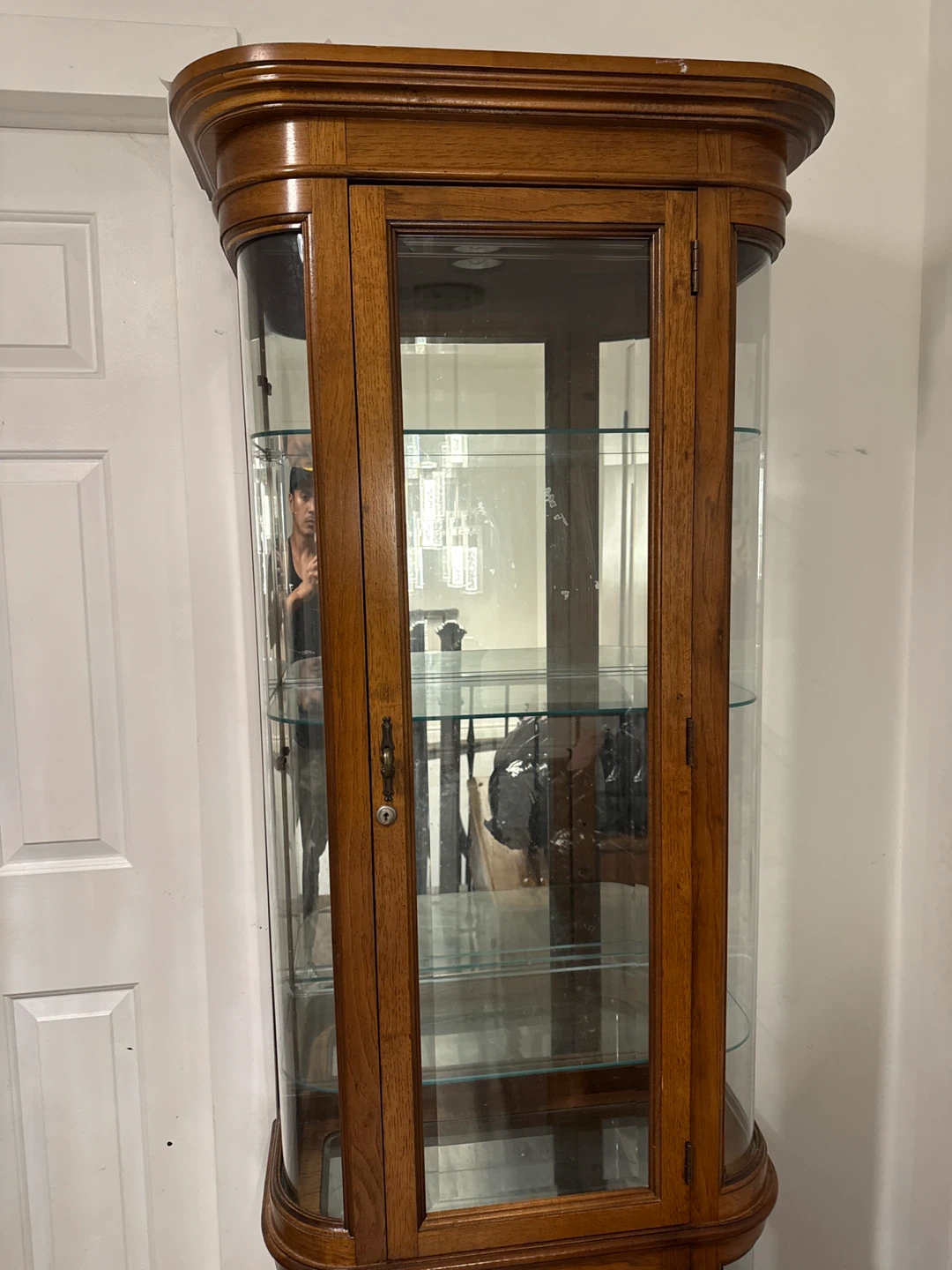 Curio Cabinet - Curved Glass Display Case - photo 2