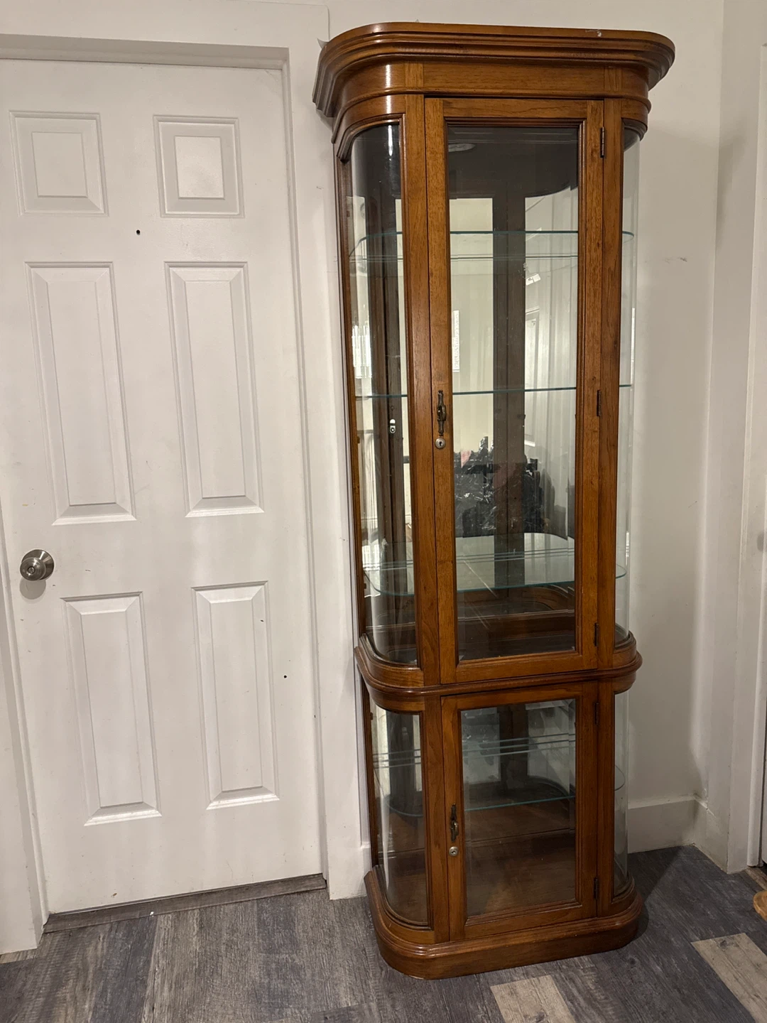Curio Cabinet - Curved Glass Display Case - photo 3