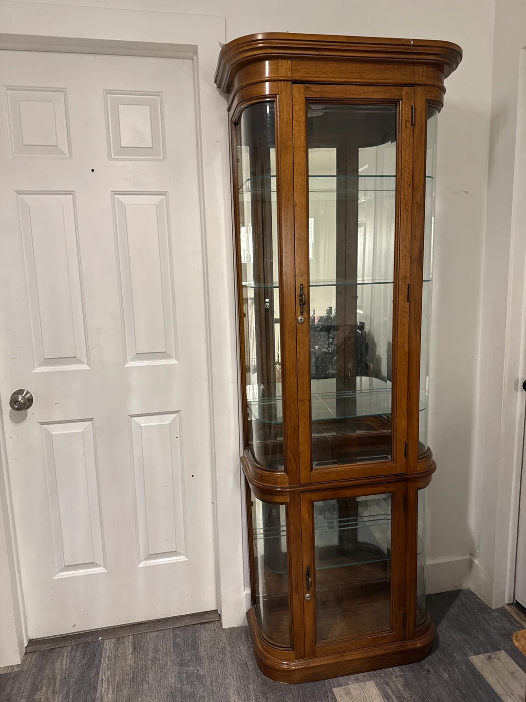Curio Cabinet - Curved Glass Display Case