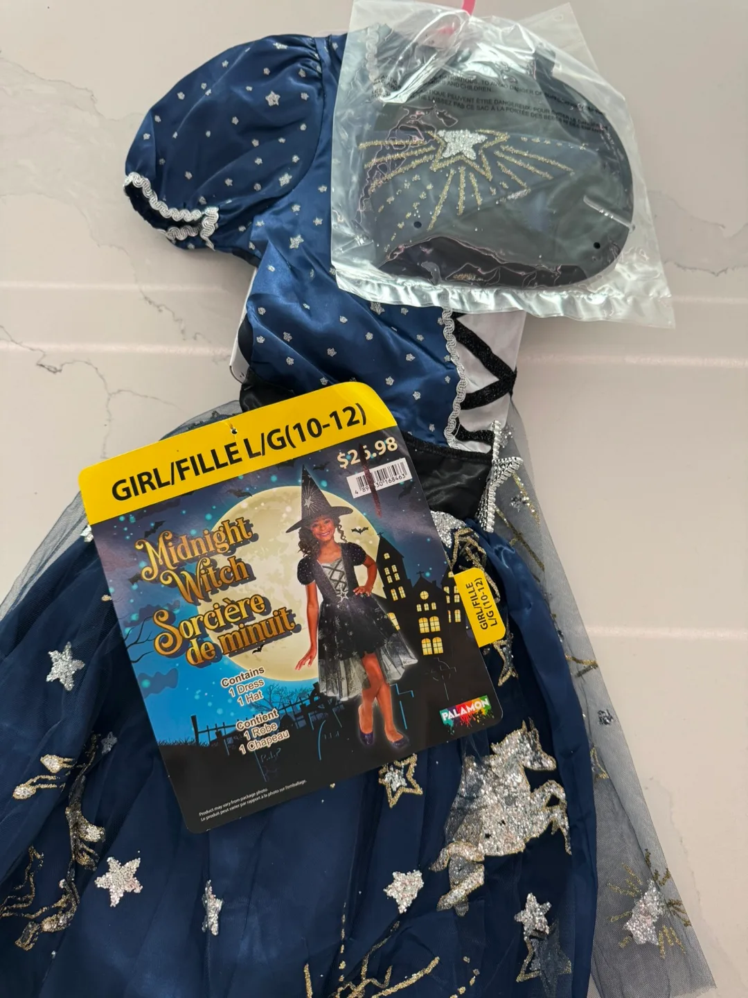 HALLOWEEN COSTUME- GIRLS LG MIDNIGHT WITCH DRESS thumbnail