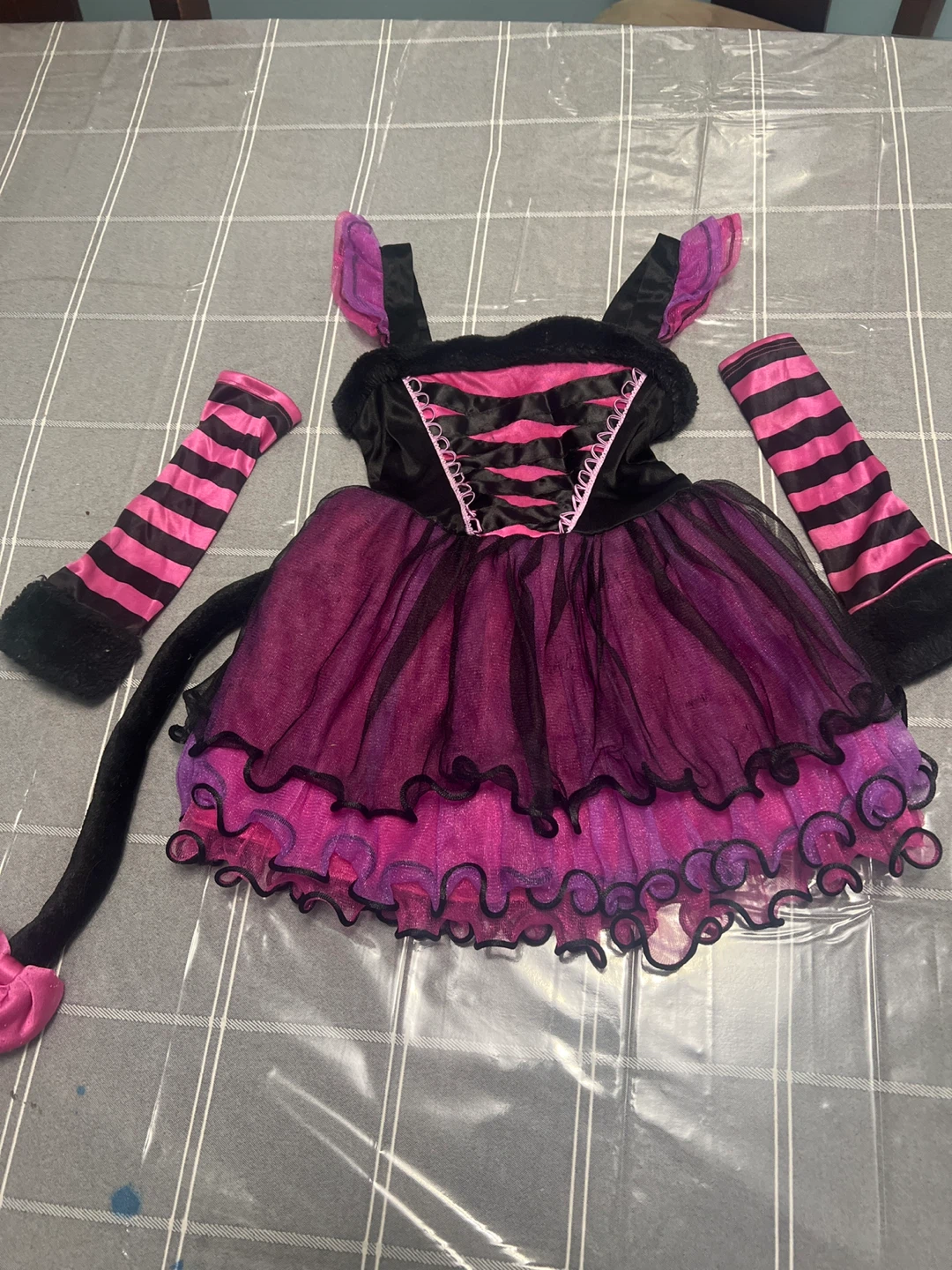 Cat Costume - Dress, Tail, Arm Warmers