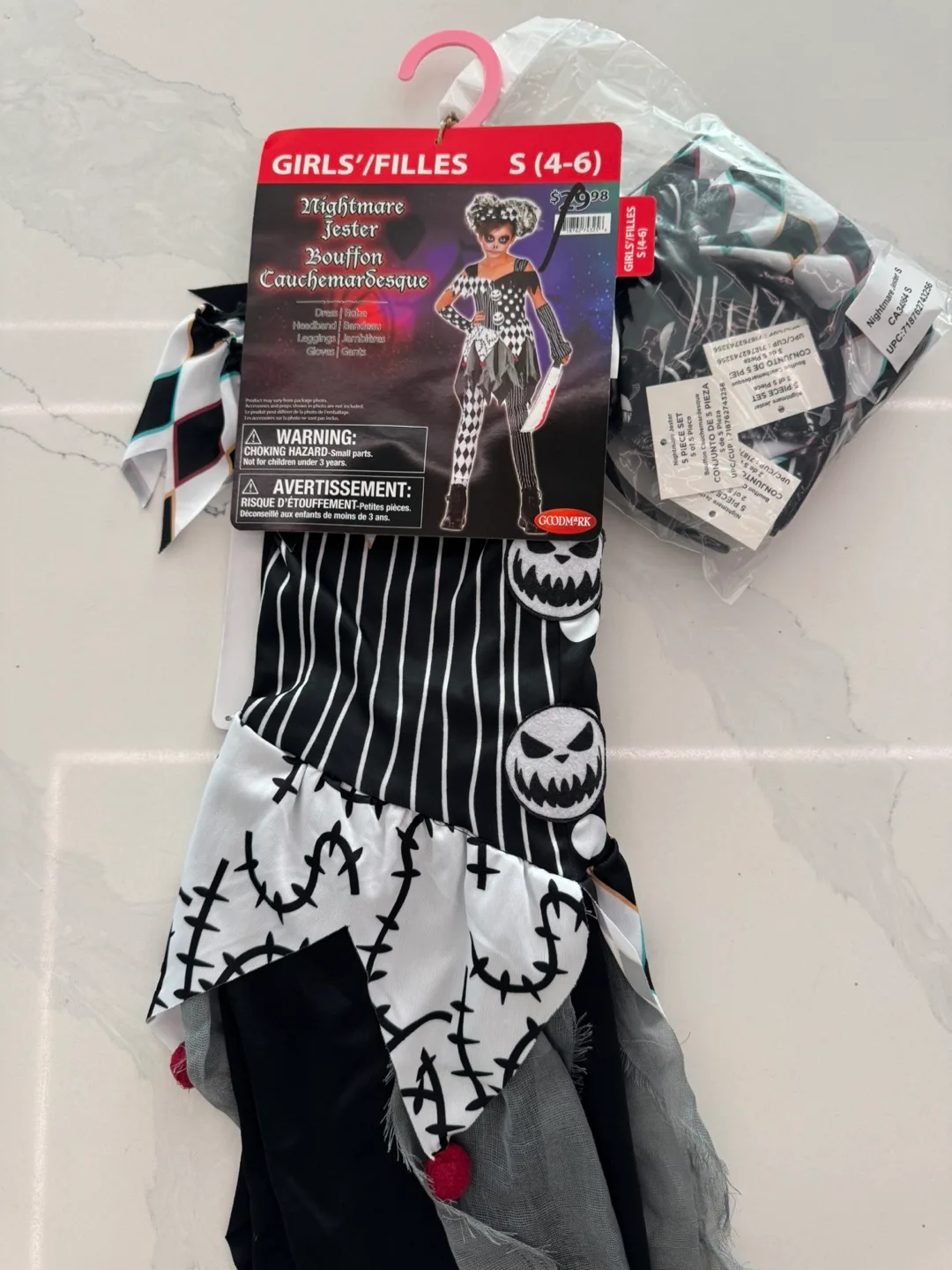 HALLOWEEN COSTUME- GIRLS SMALL NIGHTMARE JESTER thumbnail