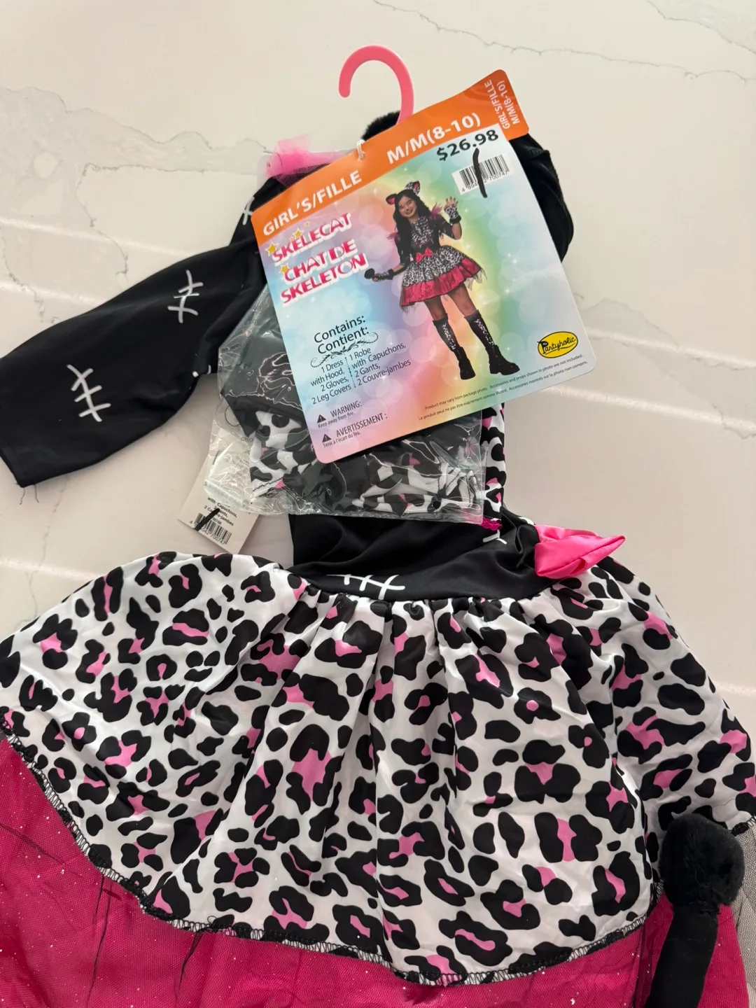 HALLOWEEN COSTUME- GIRLS MED SKELECAT COSTUME thumbnail