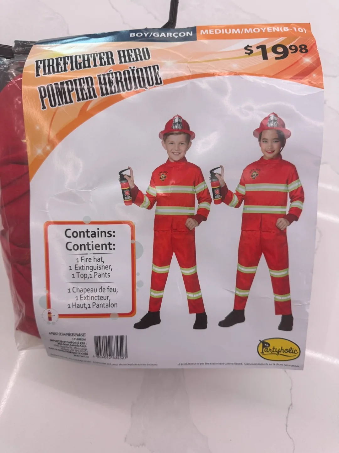 HALLOWEEN COSTUME- KIDS FIREFIGHTER COSTUME MED thumbnail