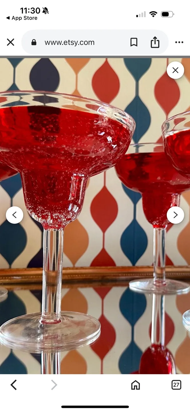 Set of 6 Red Margarita Glasses image indicator(3)