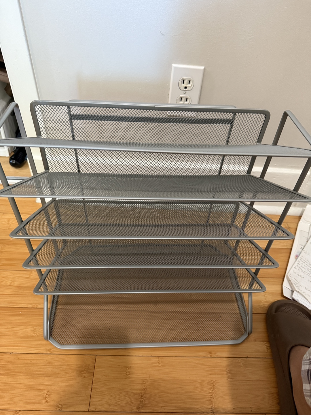 Grey Metal Mesh 5-Tier Shelf