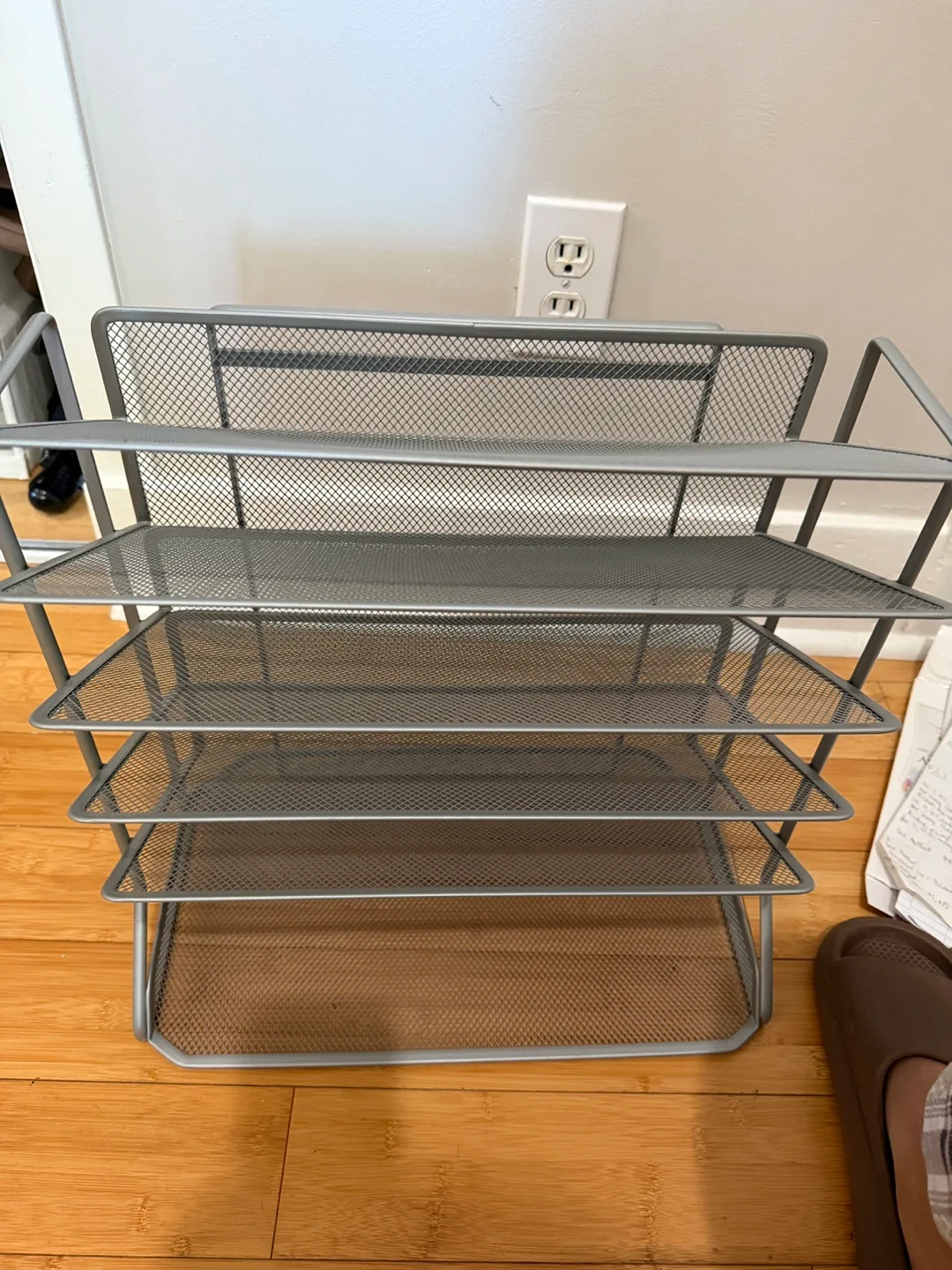 Grey Metal Mesh 5-Tier Shelf