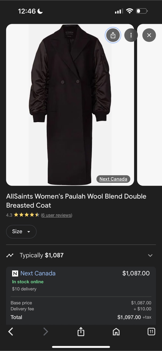 ALL SAINTS WOMENS COAT- NWT