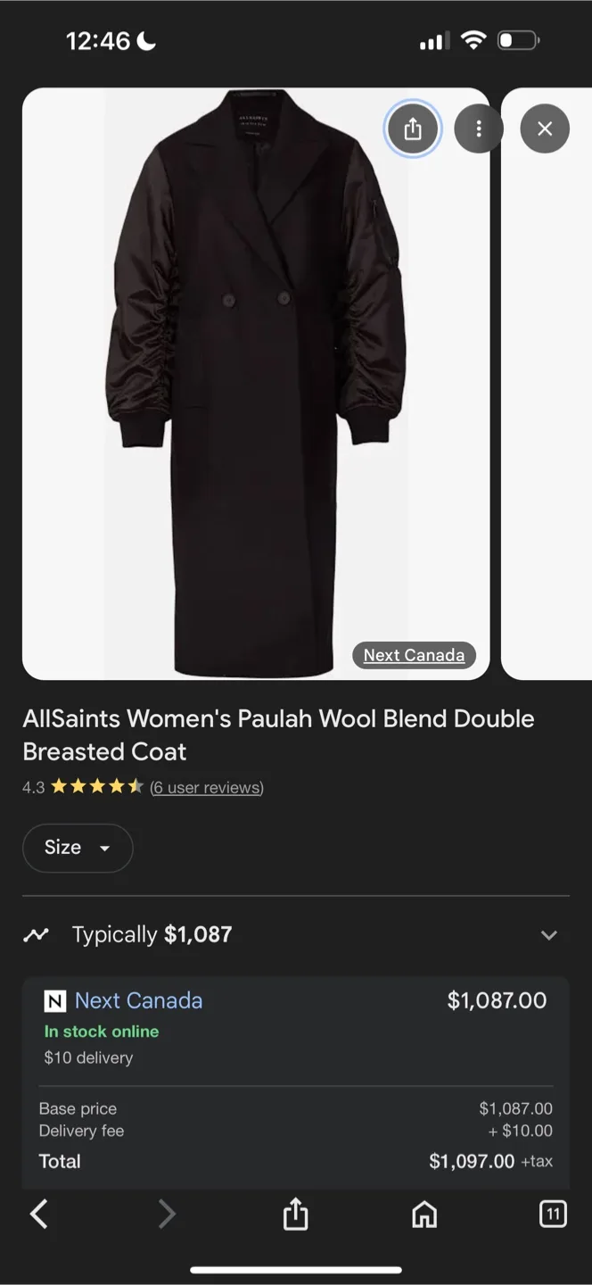 ALL SAINTS WOMENS COAT- NWT thumbnail