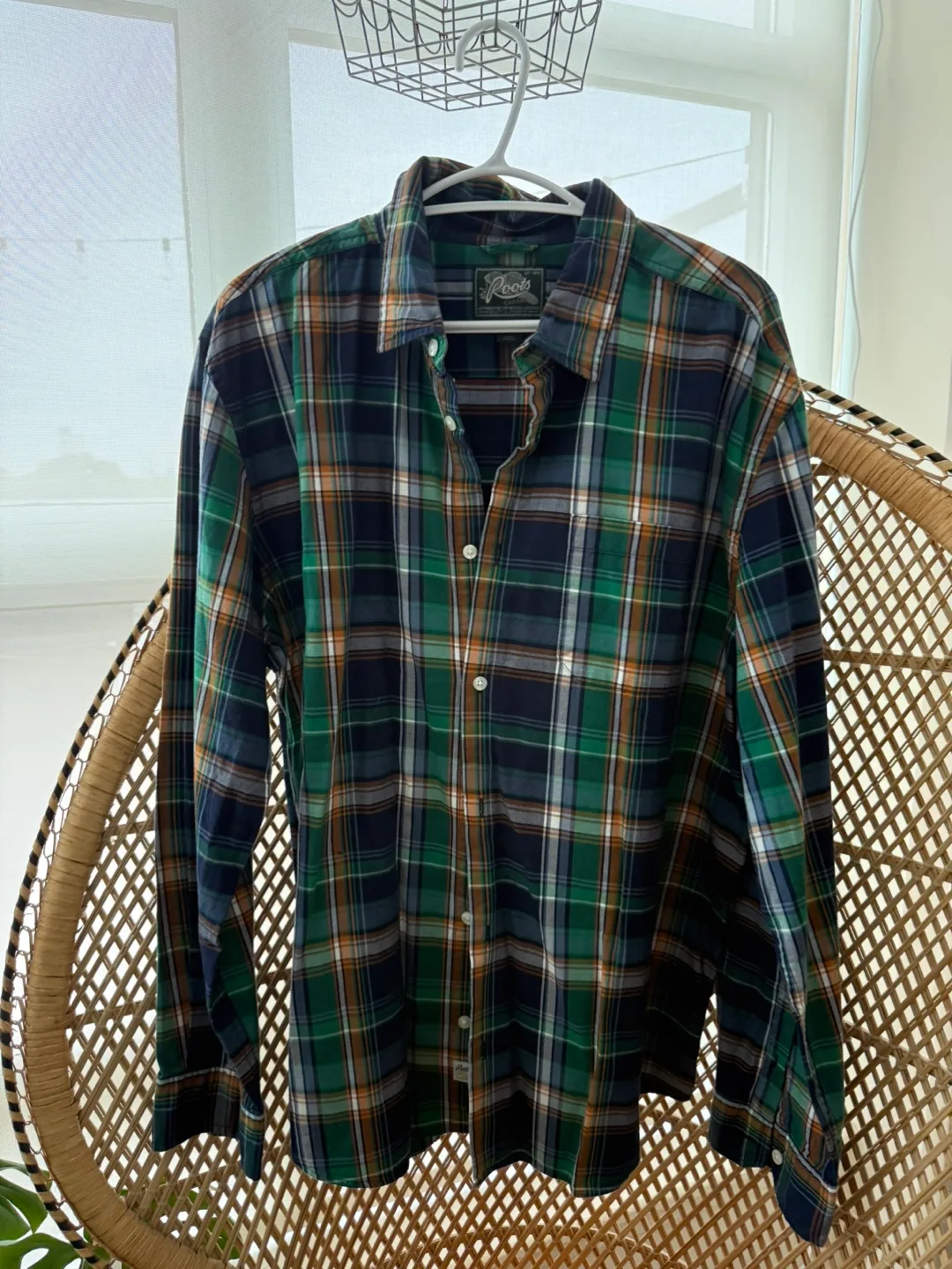 Roots Plaid Button-Down Shirt XXL thumbnail