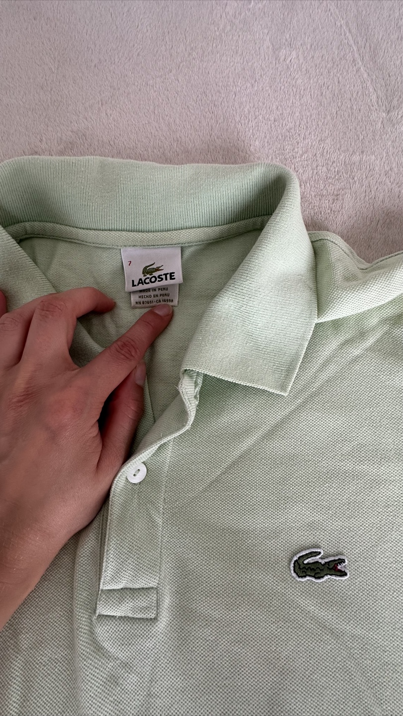 Lacoste Polo Shirt - Size 7 (Large), Light Green