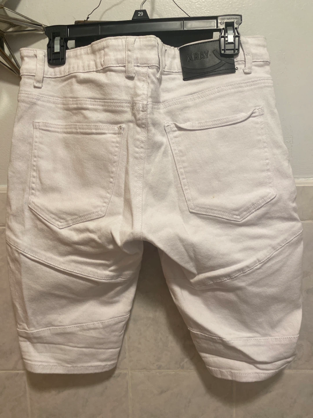 X-Ray White Denim Biker Shorts - photo 2