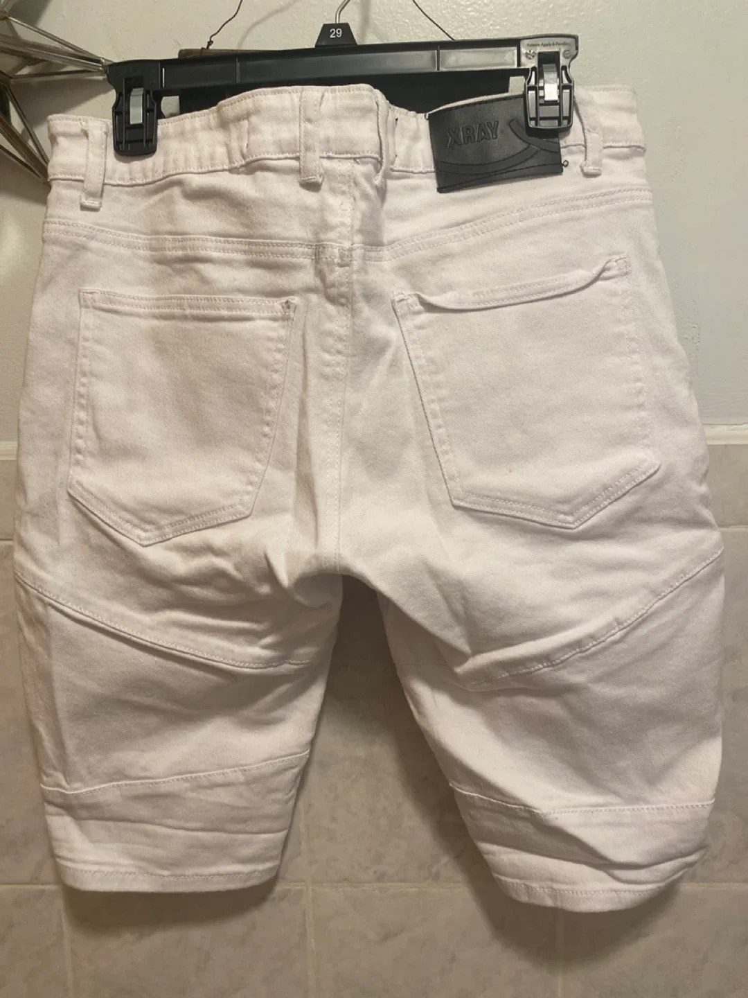 X-Ray White Denim Biker Shorts image indicator(2)