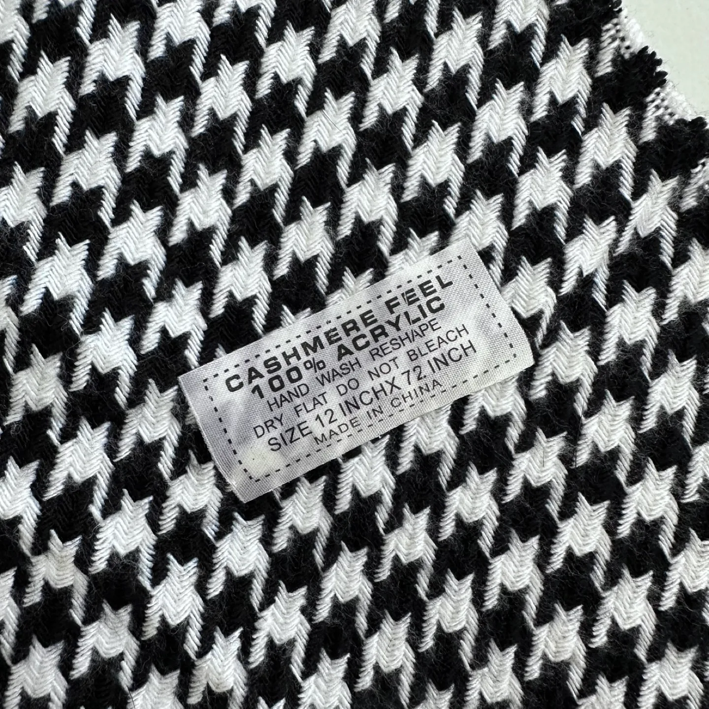 Brand new black & white houndstooth scarf image indicator(2)