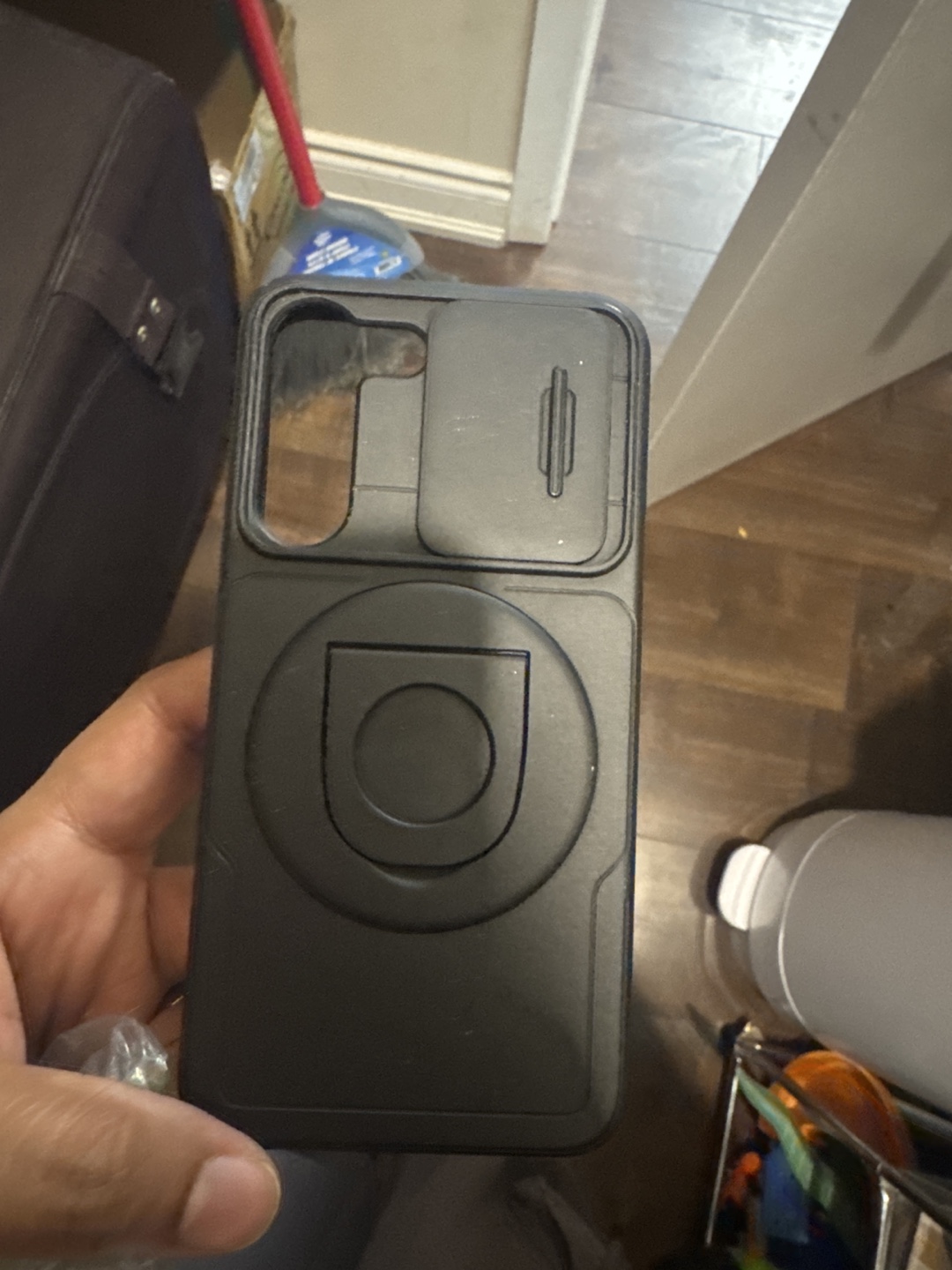 Black Phone Case with Lens Cover