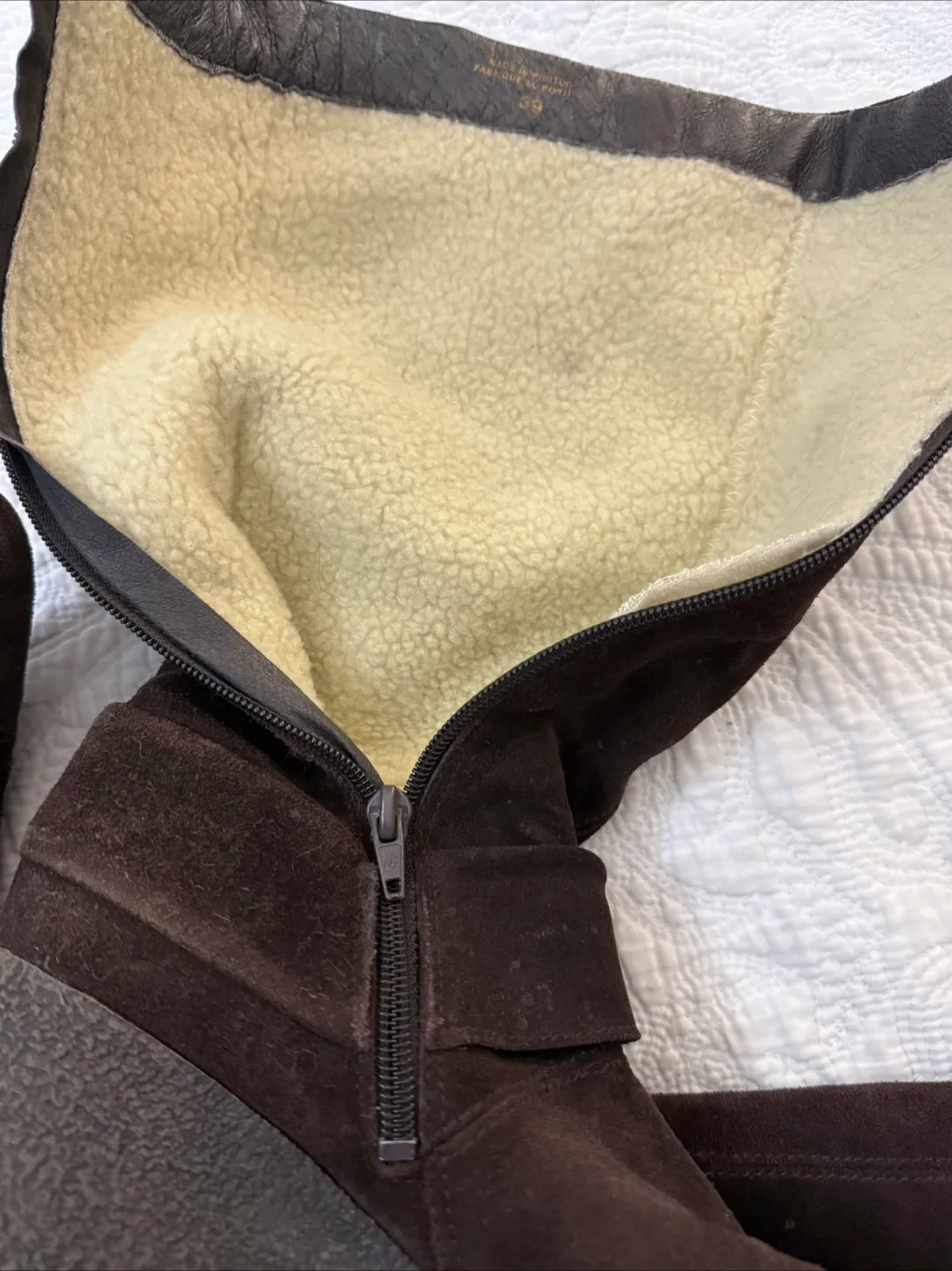 Brown Suede Wedge Knee High Boots image indicator(5)