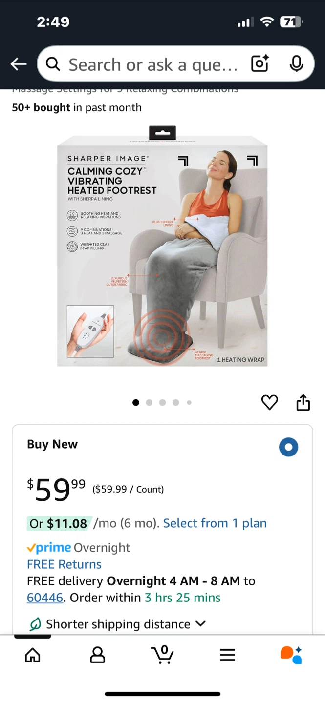 Sharper Image Calming Cozy Massaging Heating Wrap - photo 3